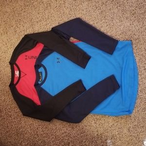 2 Under Armour Long-Sleeved Waffle Knit Shirts